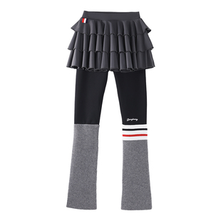 BarryBanny女童加绒蛋糕裙裤假两件冬季儿童裤子瑜伽裤外穿打底裤