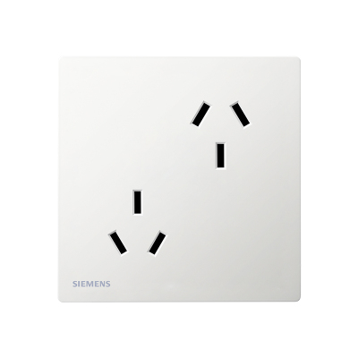 西门子新款六孔插座10A白3三三
