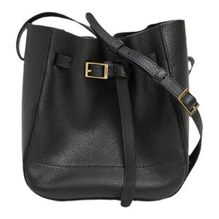Flattered Bo Mini Bucket女士牛皮通勤大容量黑水桶包单肩斜挎包