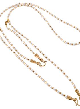 泰国佛牌链子高端保色珍珠双挂