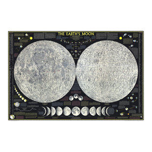 月球表面月食月相变化图海报 月亮太空星空天文科普墙贴装饰画