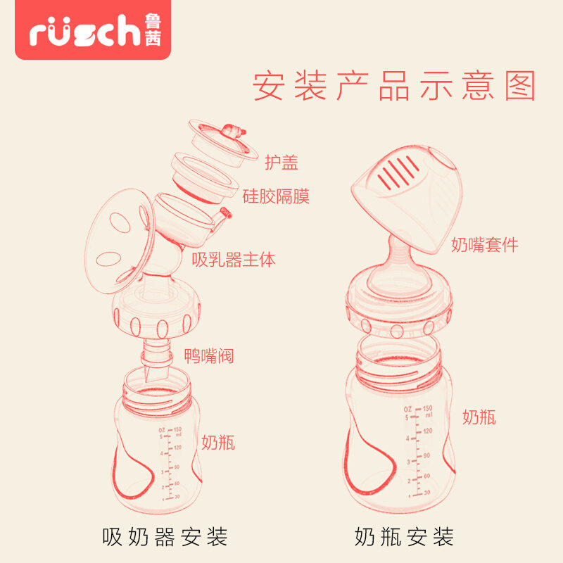 鲁茜电动吸奶器 自动挤奶器吸乳器 孕产妇拔奶器吸力大非手动静音