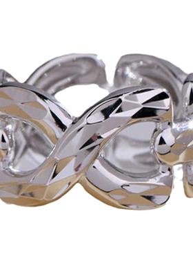 镀白金工艺银戒s925纯银小众设计