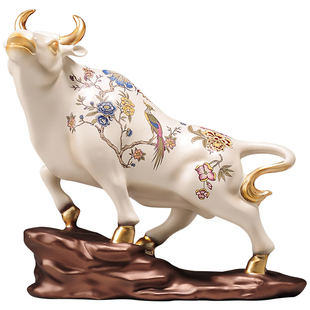 办公室气势如虹牛摆件高端大气客厅电视柜家居装饰品乔迁开业礼物
