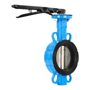 D71X-16手柄蝶阀球墨铸铁304四氟不锈钢板手动对夹碟阀DN80 100