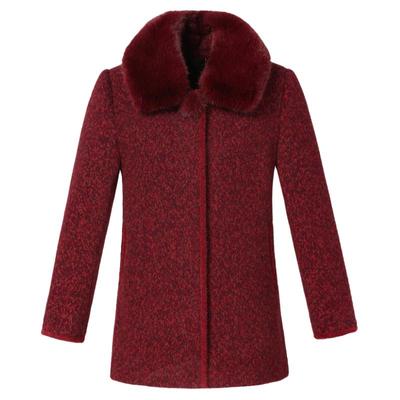 中老年妈妈装羊毛呢子老太太外套