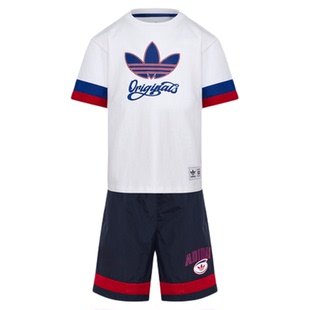 小童篮球小队系列潮流运动短袖短裤套装adidas阿迪达斯三叶草