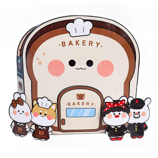 巨无霸免裁剪面包店安静书小吃店捏捏乐儿童女孩手工制作diy玩具