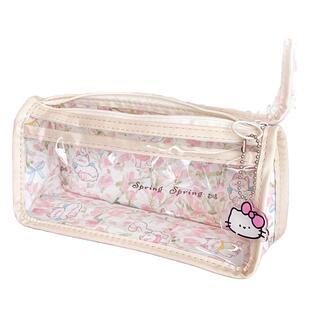 郁金香小猫透明笔袋ins风双层大容量高颜值2026新款文具盒可爱女孩款高颜值铅笔盒小众初中生女童小学生文具