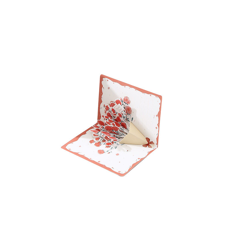 创意简约3D商务生日祝福通用贺卡儿童节可爱卡通感谢留言卡带信封