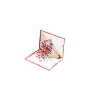 创意简约3D商务生日祝福通用贺卡儿童节可爱卡通感谢留言卡带信封