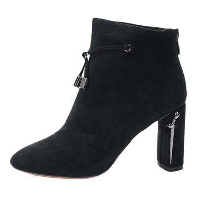 AMIU街头短靴粗跟金属女鞋