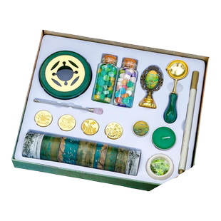 千里江山古风文创火漆印章套装章头礼盒蜡粒火气套装勺子火星熔炉新手便宜全套小学生儿童毕业伴手礼生日礼物