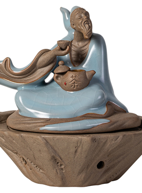 汝窑茶圣陆羽香炉摆件