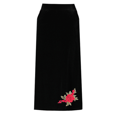 金丝绒半身裙馨暖绒A字中长款裙