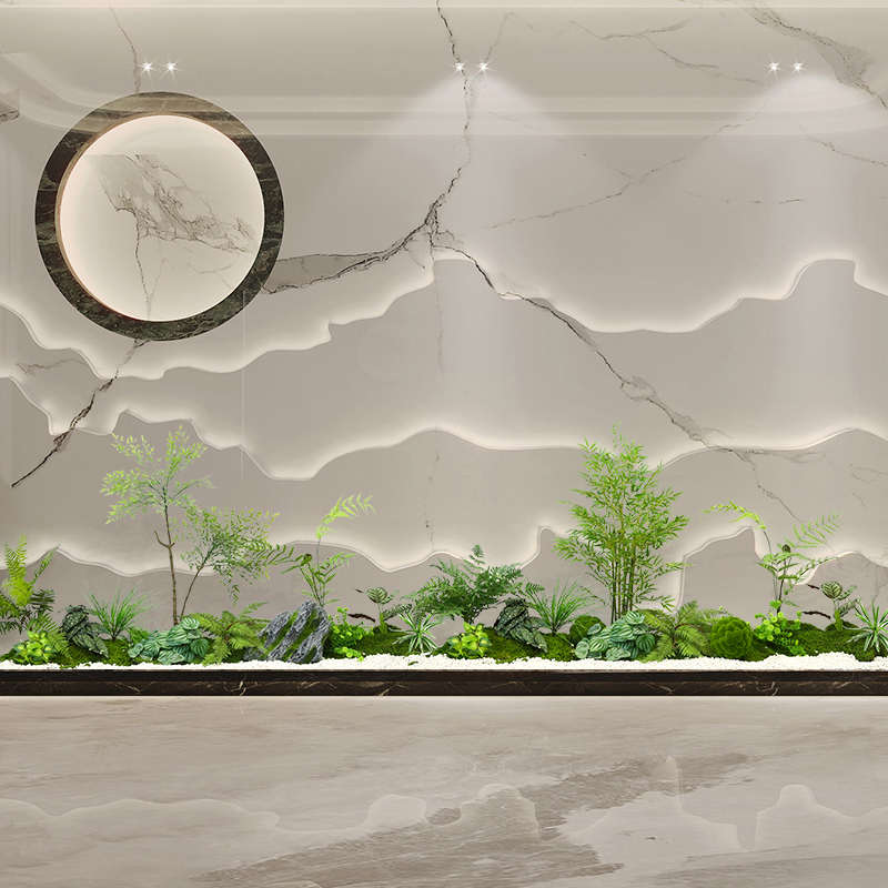 室内仿真绿植造景组合酒店橱窗装饰苔藓假植物楼梯下景观布置摆件