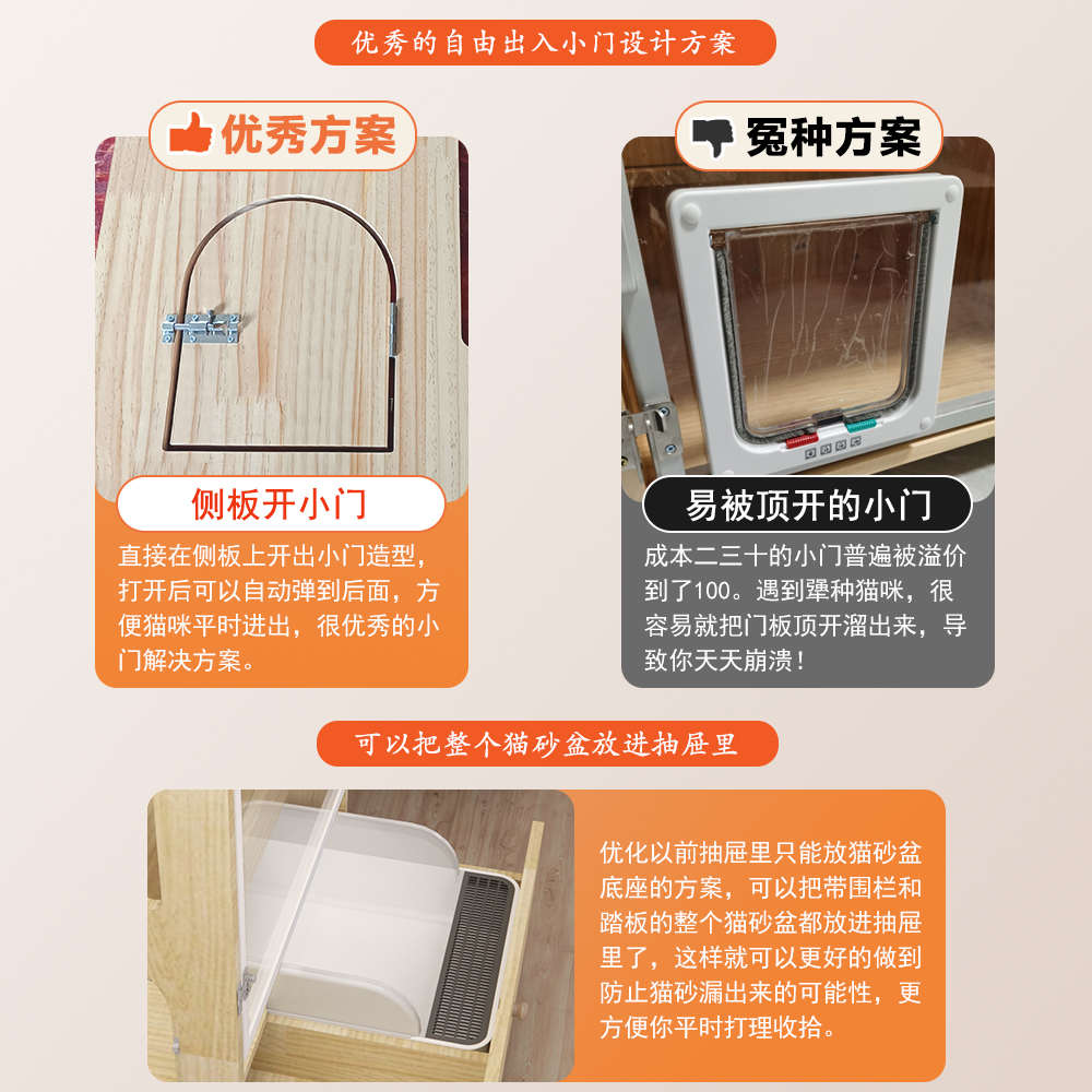 不占地猫笼实木厕所猫别墅猫爬架小户型家用猫柜子猫屋一体猫砂盆