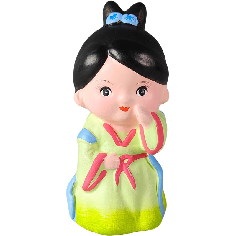 泥人张汉服娃娃小仕女桌面摆件