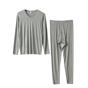 升级款 50支优可丝 男士莫代尔内衣套装 薄款秋衣裤两件套 秋冬款