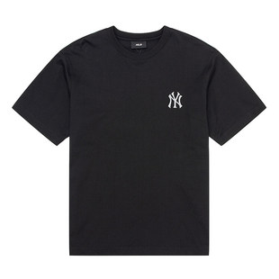 MLB仿牛仔老花防晒短袖T恤男女款宽松百搭潮牌休闲上衣3ATSM0763