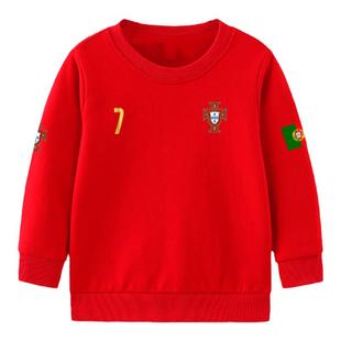 葡萄牙队服C罗B费五盾军团足球衣服圆领卫衣男女儿童装学生款长袖
