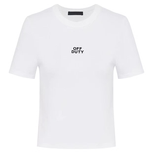 MO短袖T恤印花弹力棉质短款精裁正肩收腰MBE1TEE010