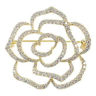 镂空玫瑰胸针女款2025新款高档胸花别针轻奢时尚简约衣服点缀饰品