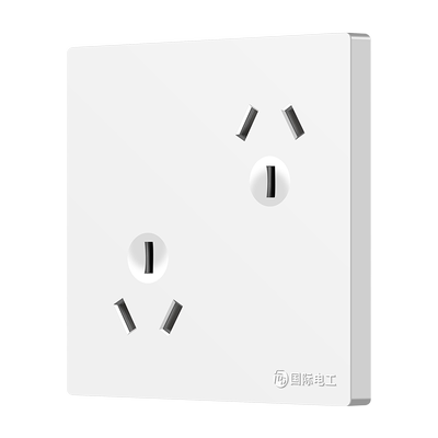 国际电工86型错位六孔插座双三孔