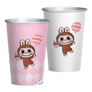 LABUBU拉布布纸杯一次性铝箔茶水杯加厚食品级杯子商家用咖啡热饮