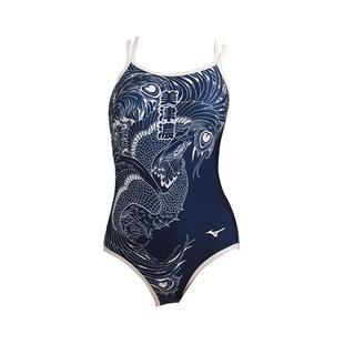 美津浓游泳衣女三角连体修身显瘦国潮2024新款专业竞速泡温泉泳装