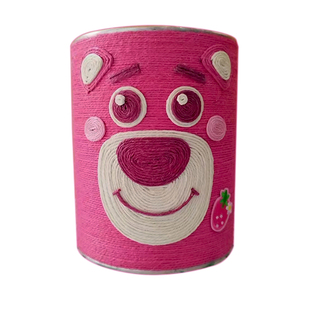 新品草莓熊卡通幼儿园手工奶粉罐变废为宝花盆环保创意亲子作业