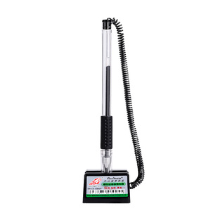 桌面台笔柜台专用签字笔商务办公可旋转中性笔银行前台通用可粘贴固定带挂绳吧台笔书写顺滑流畅不断墨碳素笔