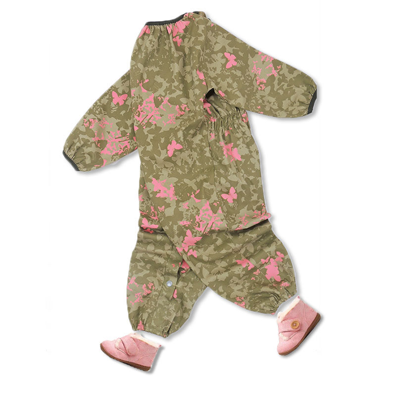 连体纯棉牛仔耐磨爬行服透气护衣
