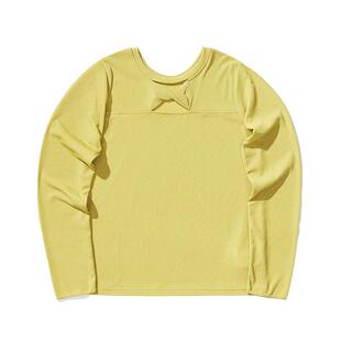 RAY BEAMS女装年夏季新款长袖T恤领口扭结式挖剪设计上衣纯色