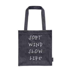 SunsetPark原创刺绣撞色松弛简约立体大容量牛仔帆布单肩托特包包