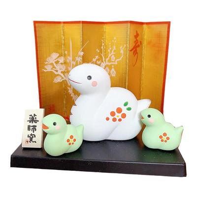 蛇年生肖巳蛇招福陶制摆件