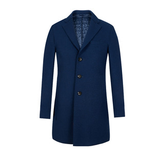 JODOLL乔顿男士商务休闲纯羊毛大衣中长款西装领修身保暖舒适外套