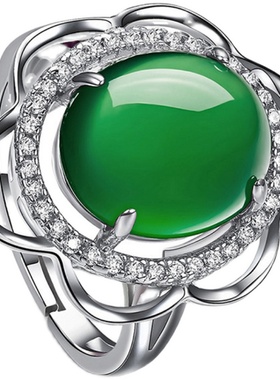 s925玉髓优雅红宝石玛瑙掉色戒指