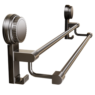 毛巾架卫生间免打孔吸盘式墙上毛巾架子浴室置物架厕所晾毛巾挂杆