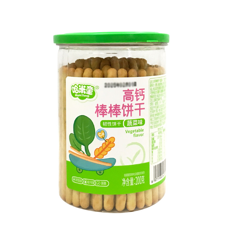 4罐套餐 哈米童棒饼200g海苔牛奶蔬菜芝麻手指棒棒饼干休闲零食