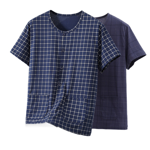 纯棉男士睡衣睡裤春夏天款短袖大码宽松家居服套装可外穿休闲全棉