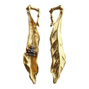 925纯银镀金古法金叶子佛手串吊坠一叶佛手链diy配饰番禺银饰配件