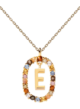 【EOSSTUDIO】王炸项链pdpaola西班牙彩虹宝石字母名字锁骨链轻奢