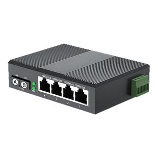 工业级导轨式防雷2光4电POE光纤收发器 环网收发器/交换机 千兆/百兆 带SFP光模块 12V/24V/48V宽压供电