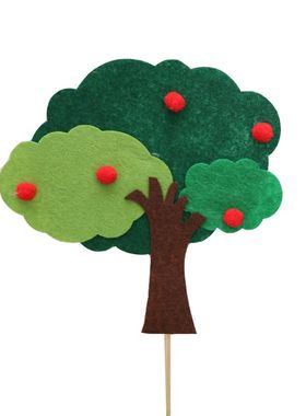 绿色森林毛毡小动物玩偶生日蛋糕