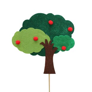 生日蛋糕装饰绿色森林毛毡树蛋糕插牌插件小动物玩偶摆件派对甜品