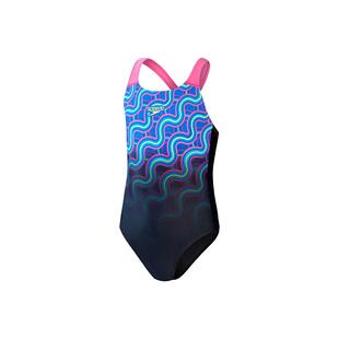 Speedo/速比涛 时尚绚烂印花专业竞速儿童高效训练连体泳衣女童