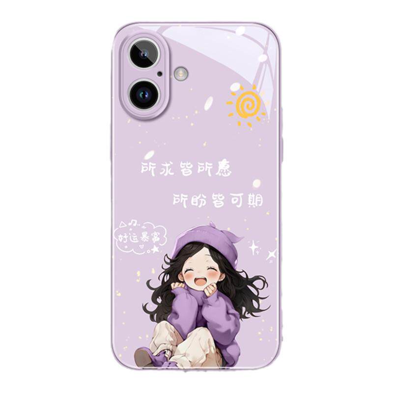 适用iphone16手机壳苹果15promax保护套plus新款12玻璃13外壳17后14pro防摔Air带挂绳xsma