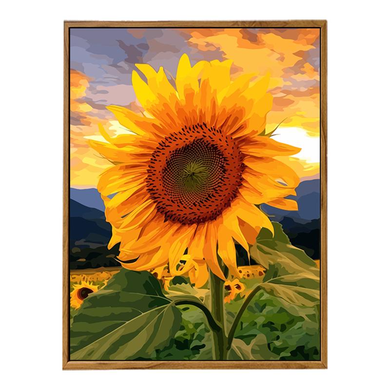 向阳而生治愈向日葵数字油画diy