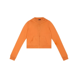 oneup莱赛尔羊毛针织开衫女春季薄款短款拉链毛衣运动连帽外套